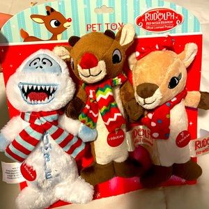 Rudolph Squeaker Dog Toy Set